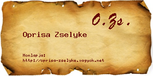 Oprisa Zselyke névjegykártya
